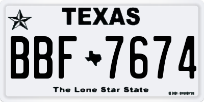TX license plate BBF7674