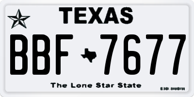 TX license plate BBF7677