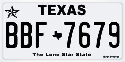 TX license plate BBF7679