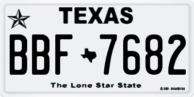 TX license plate BBF7682