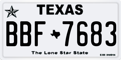 TX license plate BBF7683