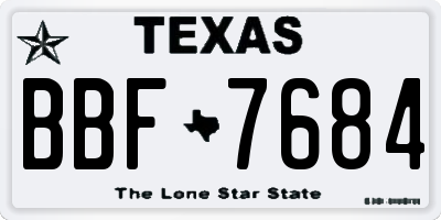 TX license plate BBF7684