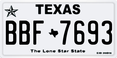 TX license plate BBF7693