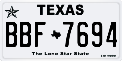 TX license plate BBF7694