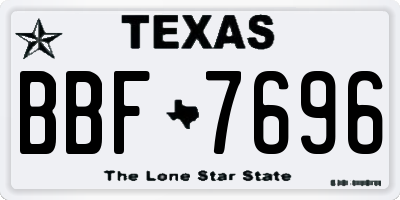 TX license plate BBF7696