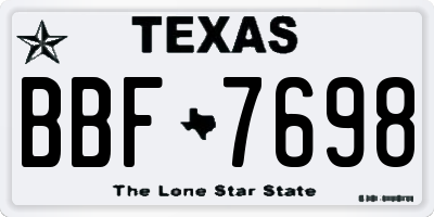 TX license plate BBF7698