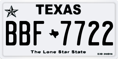TX license plate BBF7722