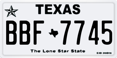 TX license plate BBF7745