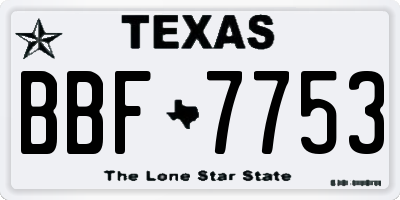 TX license plate BBF7753