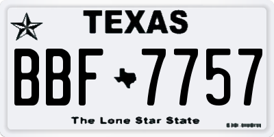TX license plate BBF7757