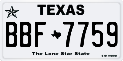 TX license plate BBF7759