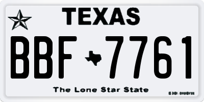 TX license plate BBF7761