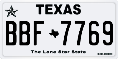 TX license plate BBF7769