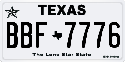 TX license plate BBF7776