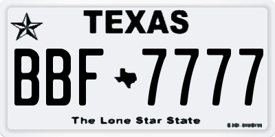 TX license plate BBF7777