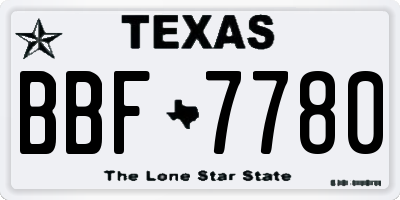 TX license plate BBF7780