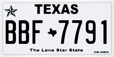 TX license plate BBF7791