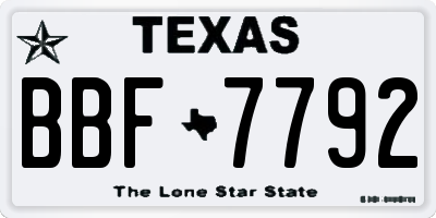 TX license plate BBF7792