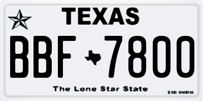TX license plate BBF7800
