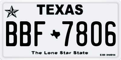TX license plate BBF7806