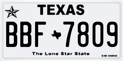 TX license plate BBF7809
