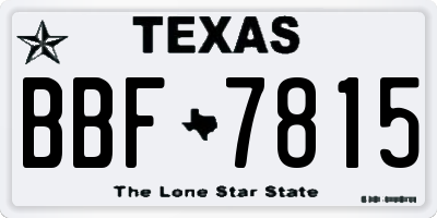 TX license plate BBF7815