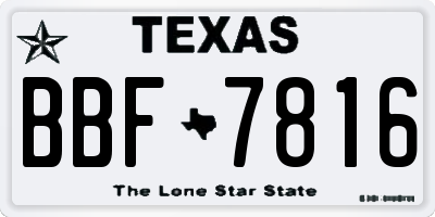 TX license plate BBF7816