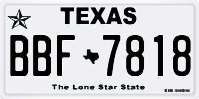 TX license plate BBF7818
