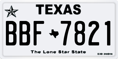 TX license plate BBF7821
