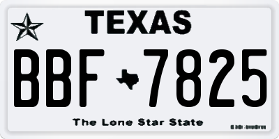 TX license plate BBF7825