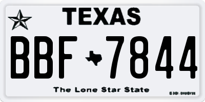 TX license plate BBF7844