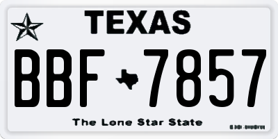 TX license plate BBF7857