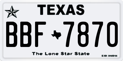 TX license plate BBF7870