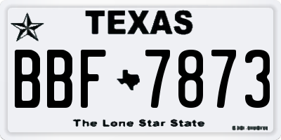 TX license plate BBF7873