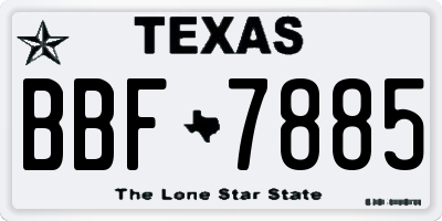 TX license plate BBF7885