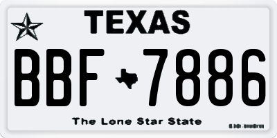 TX license plate BBF7886