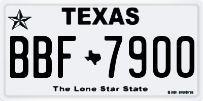 TX license plate BBF7900