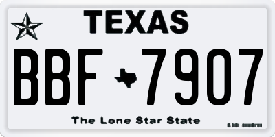 TX license plate BBF7907