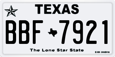 TX license plate BBF7921