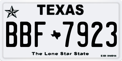 TX license plate BBF7923