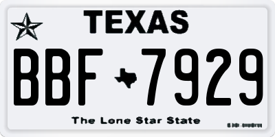 TX license plate BBF7929