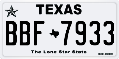 TX license plate BBF7933