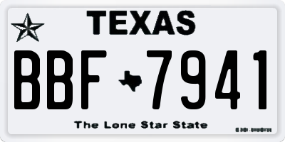 TX license plate BBF7941