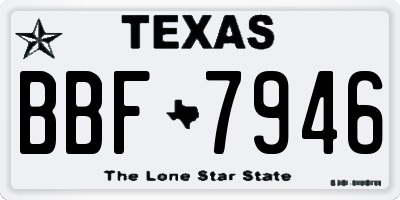 TX license plate BBF7946