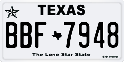 TX license plate BBF7948