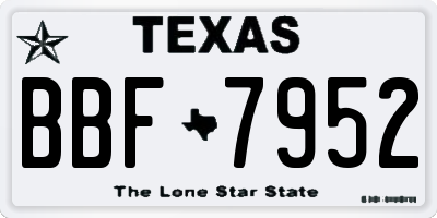 TX license plate BBF7952