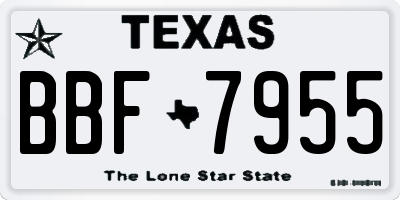 TX license plate BBF7955