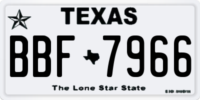 TX license plate BBF7966