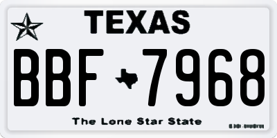 TX license plate BBF7968