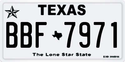 TX license plate BBF7971